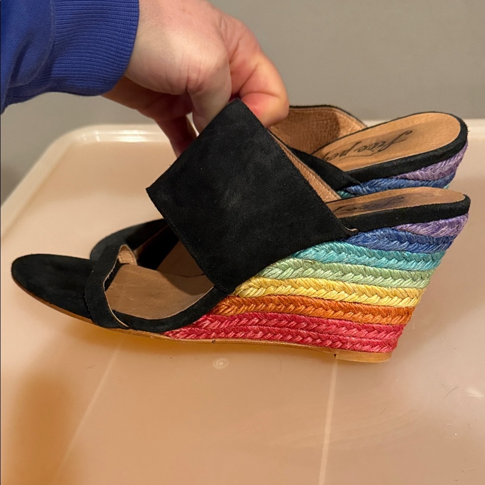 Free People rainbow  Wedge Sandals